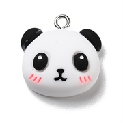 Vedhæng. Panda. Resin. 19 mm. Hvid.